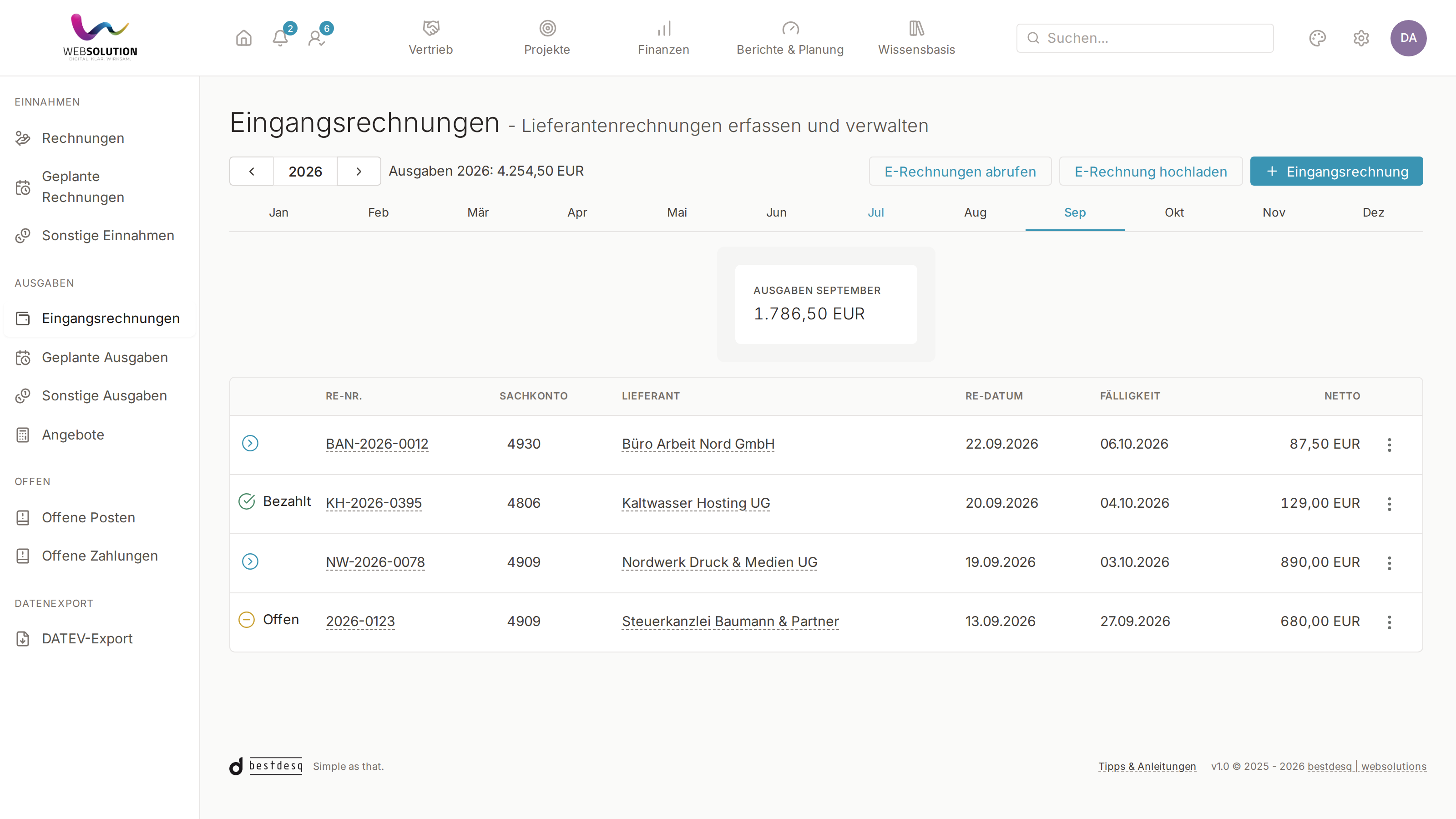 Eingangsrechnungen & XRechnung